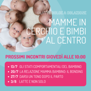 Prossimi incontri: Mamme in cerchio e bimbi al centro