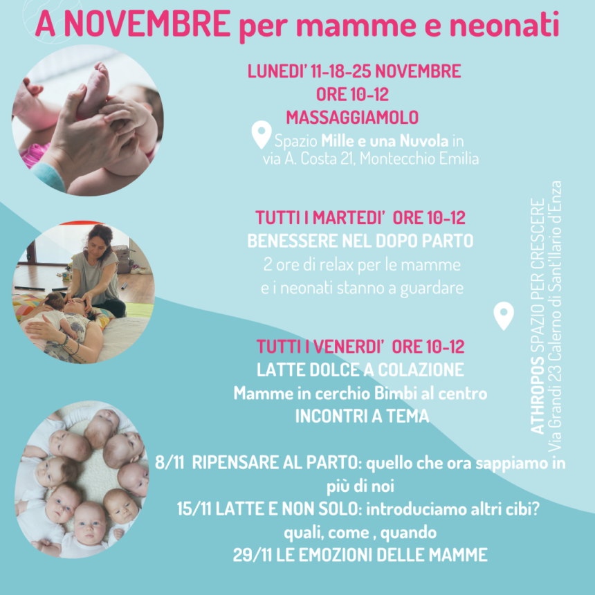 Le proposte per il dopo parto di Novembre