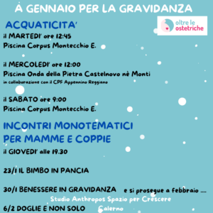 Proposte di GENNAIO per la GRAVIDANZA